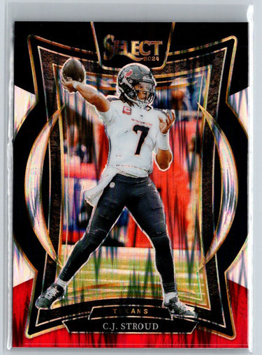 2024 Panini Select - Black & Red Prizm Shock #42 C.J. Stroud K19