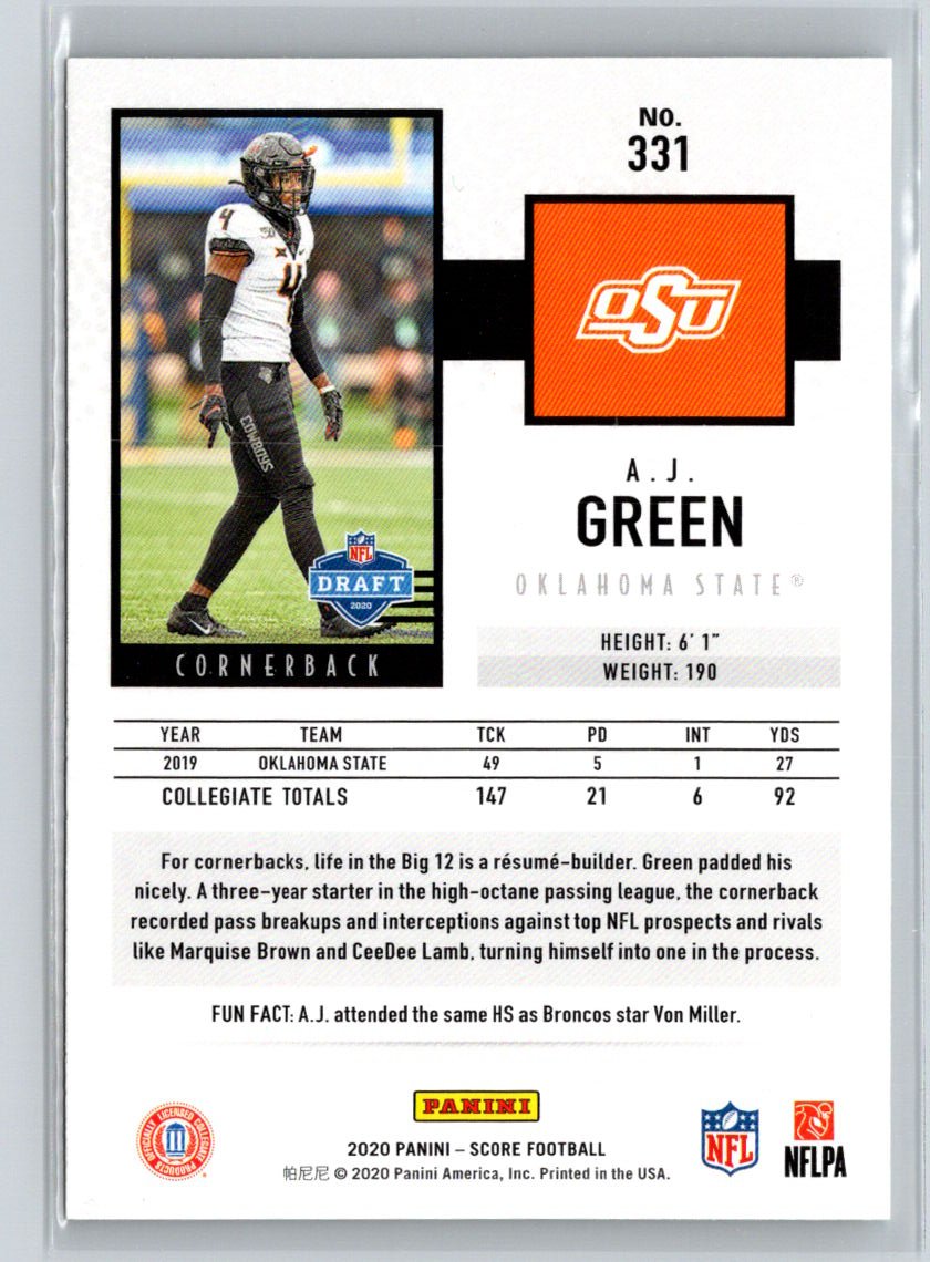 2020 Score #331 A.J. Green K19