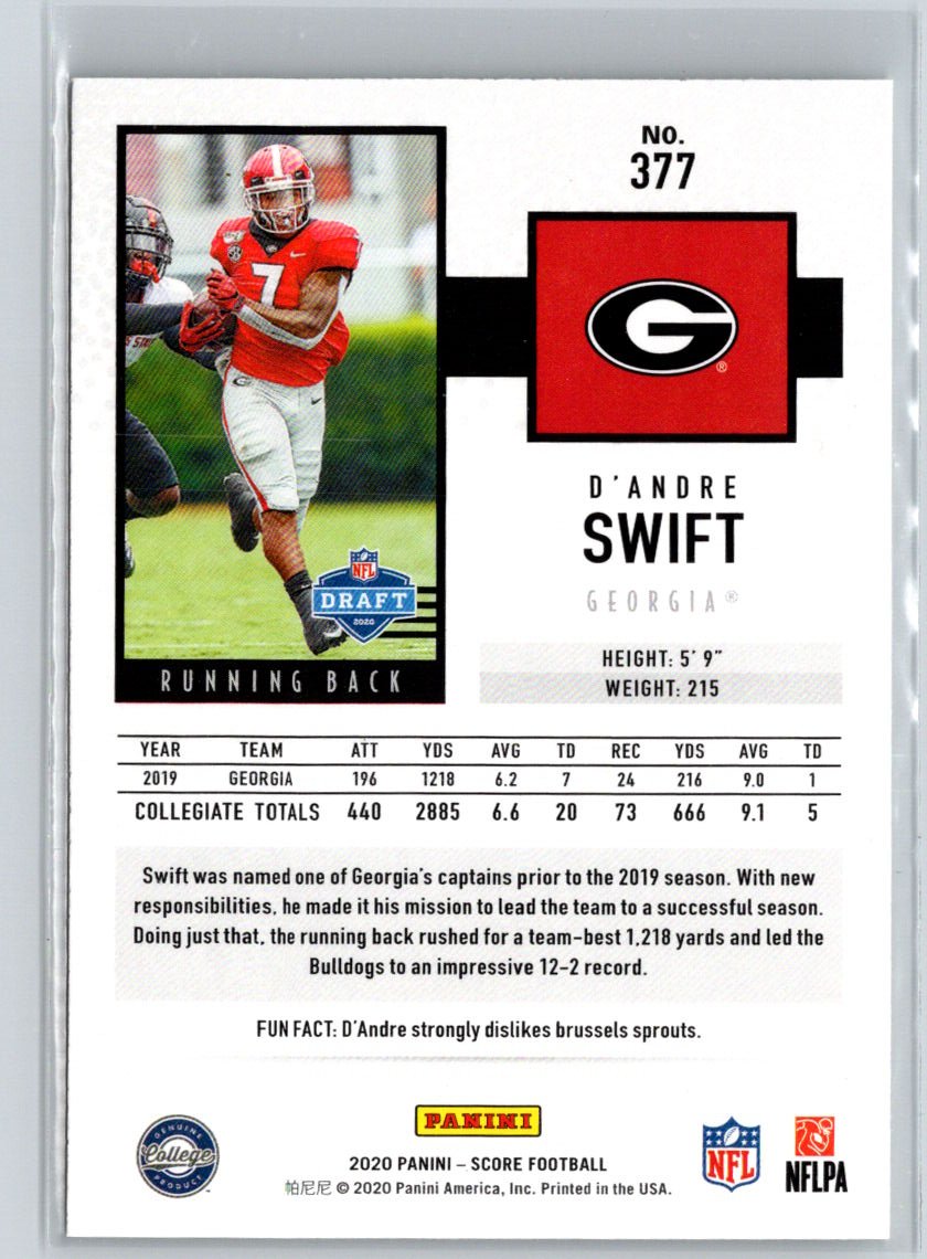 2020 Score #377 D'Andre Swift K19