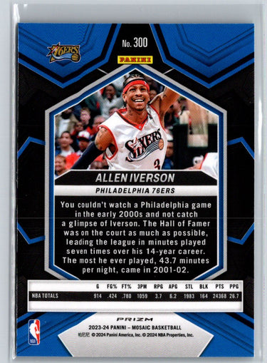 2023-24 Panini Mosaic #300 Allen Iverson Reactive Blue K20