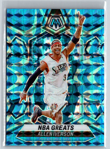 2023-24 Panini Mosaic #300 Allen Iverson Reactive Blue K20