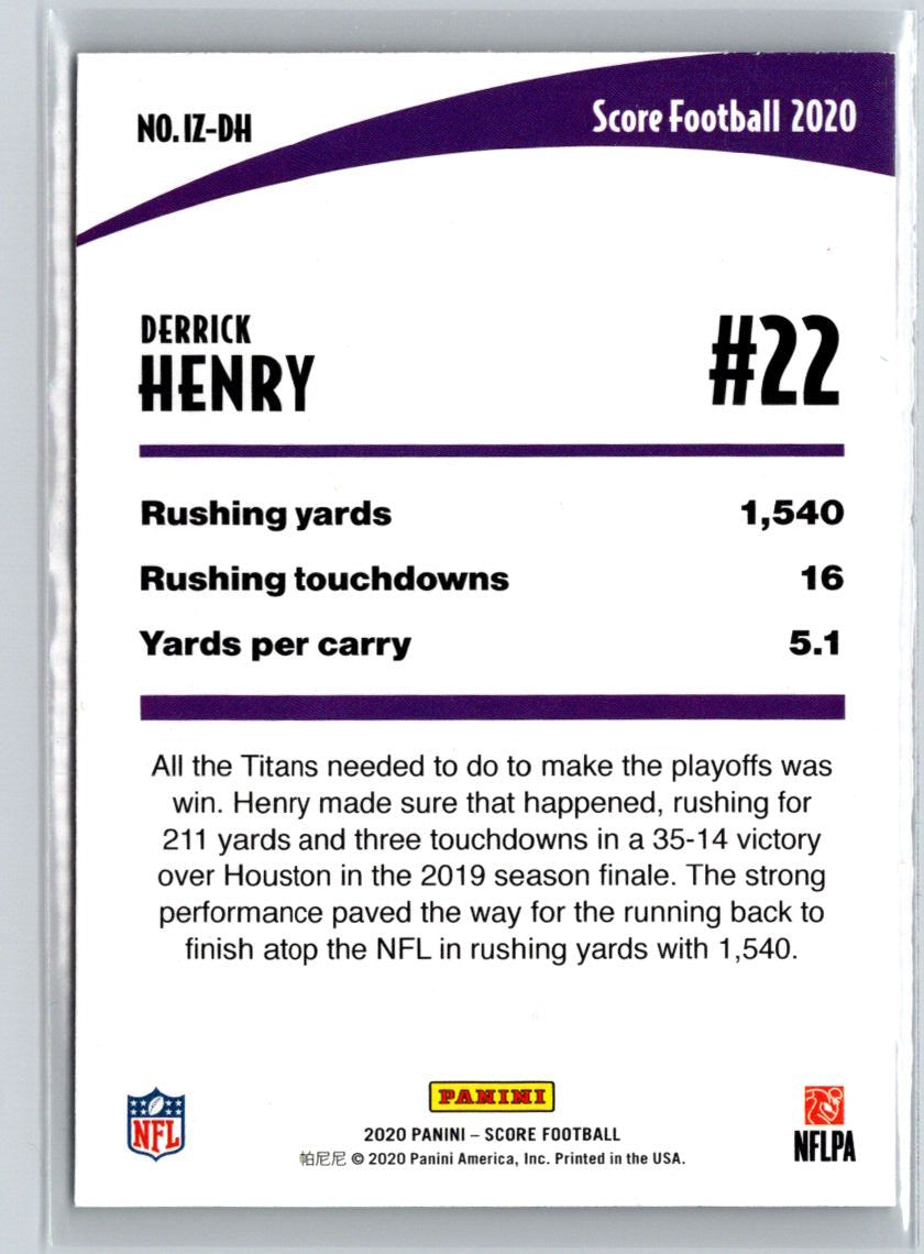 2020 Score #IZ-DH Derrick Henry In the Zone K20