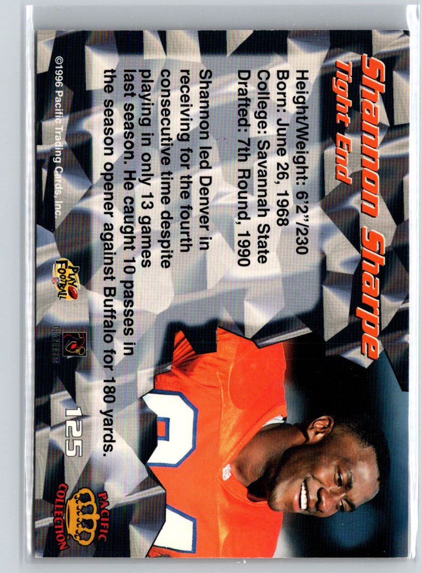 1996 Pacific #125 Shannon Sharpe K21