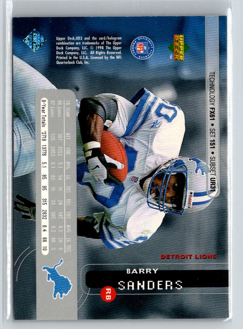 1998 Upper Deck UD3 #151 Barry Sanders K21