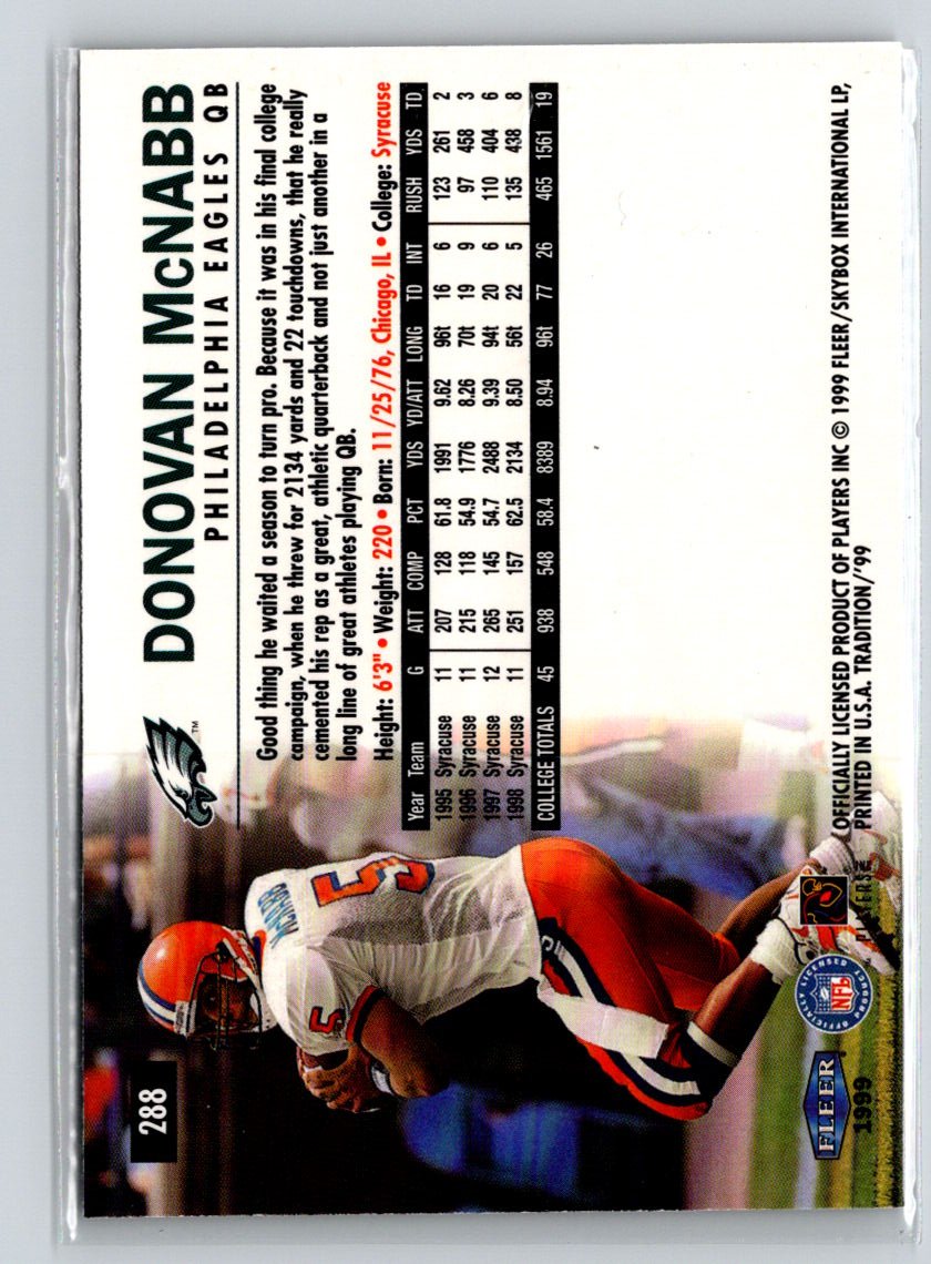 1999 Fleer Tradition #288 Donovan McNabb K21