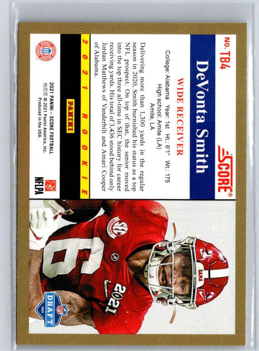 2021 Score #TB4 DeVonta Smith 1991 Throwback Purple K21