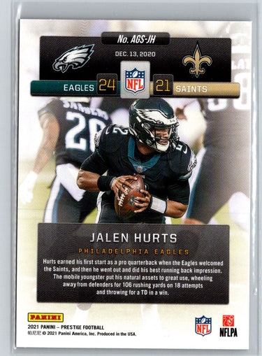 2021 Panini Prestige #AGS-JH Jalen Hurts Any Given Sunday K21