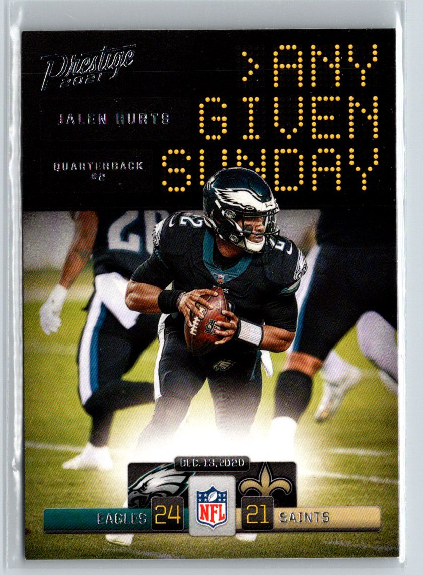 2021 Panini Prestige #AGS-JH Jalen Hurts Any Given Sunday K21