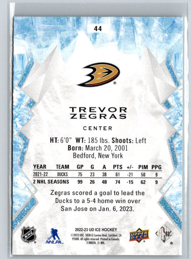 2022-23 Upper Deck Ice #44 Trevor Zegras Green K22