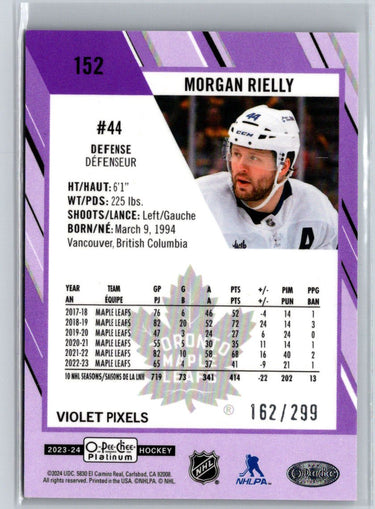 2023-24 O-Pee-Chee Platinum #152 Morgan Rielly Violet Pixels #/299 K22