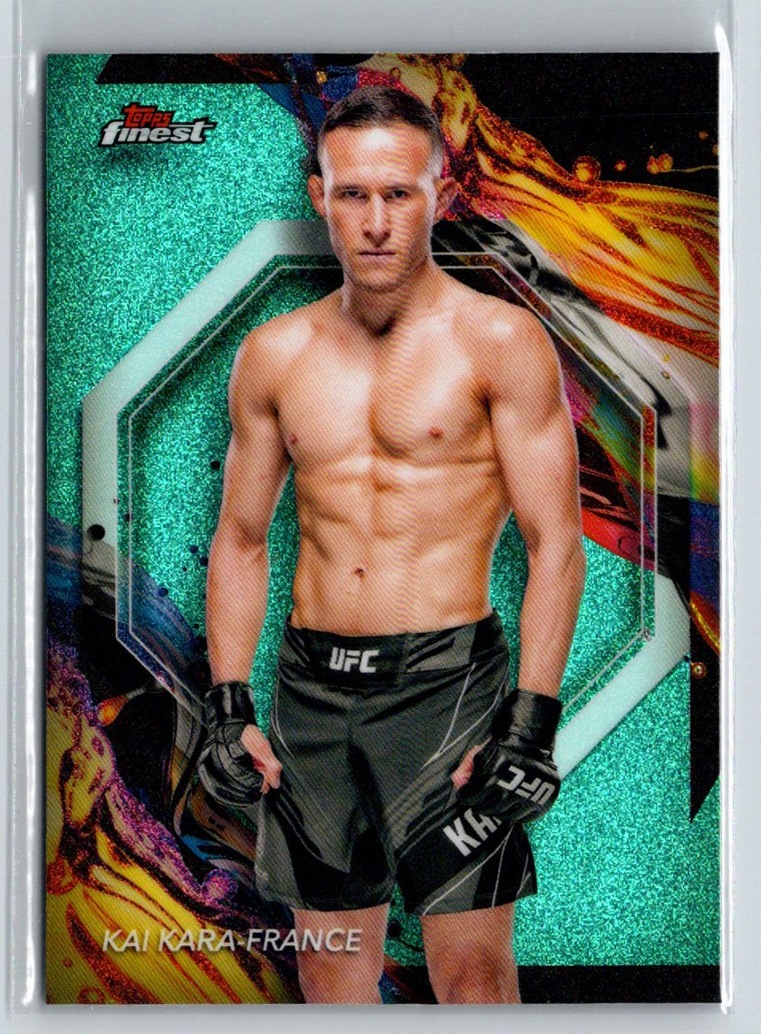 2024 Topps Finest UFC #103 Kai Kara-France Aqua Glitter Refractors K23