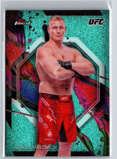 2024 Topps Finest UFC #88 Sergei Pavlovich Aqua Glitter Refractors K23