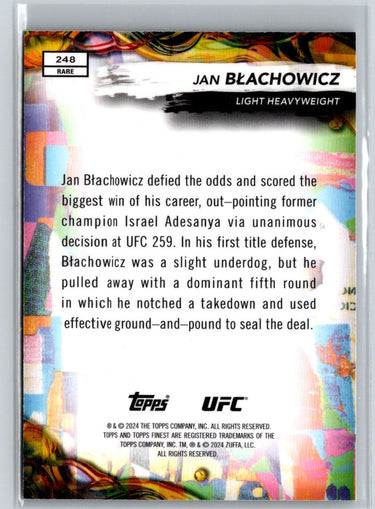2024 Topps Finest UFC #248 Jan Błachowicz Aqua Glitter Refractors K23