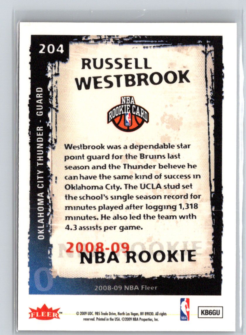 2008-09 Fleer #204 Russell Westbrook K24