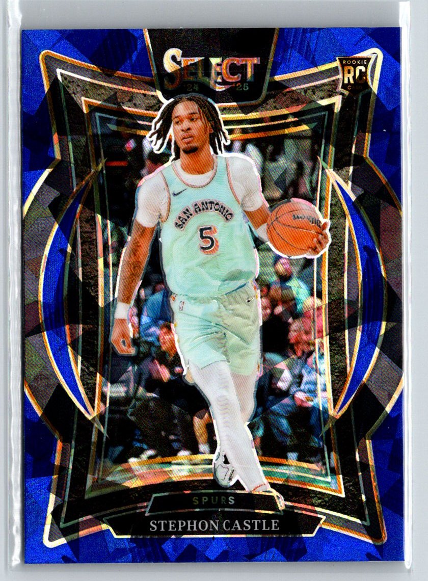 2024-25 Panini Select #72 Stephon Castle Blue Cracked Ice Prizm K25