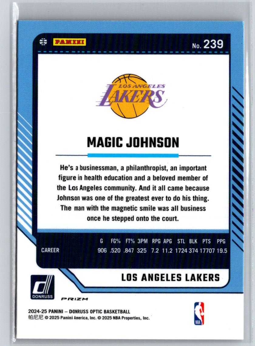 2024-25 Donruss Optic #239 Magic Johnson Hyper Pink K25