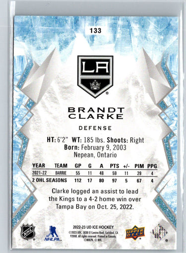 2022-23 Upper Deck Ice #133 Brandt Clarke K27