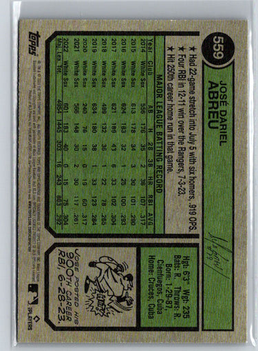 2023 Topps Heritage #559 Jose Abreu Chrome Blue Sparkle Refractor K28