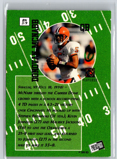 1999 Press Pass #BN3 Donovan McNabb Big Numbers K28