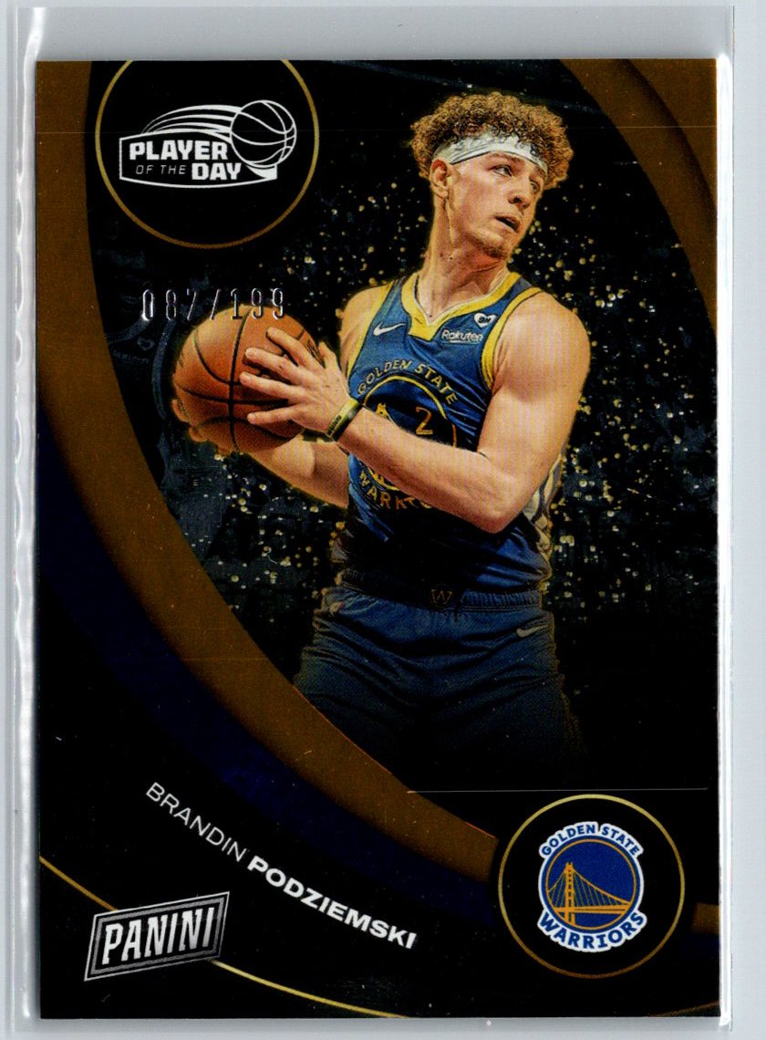 2024-25 Panini Player of the Day #49 Brandin Podziemski Orange #/199 K28
