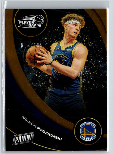 2024-25 Panini Player of the Day #49 Brandin Podziemski Orange #/199 K28