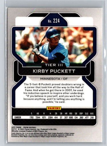 2022 Panini Prizm #224 Kirby Puckett K31