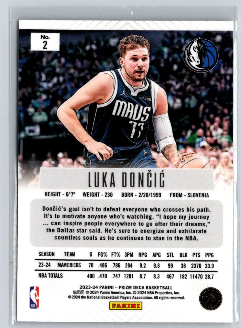 2023-24 Panini Prizm Deca #2 Luka Doncic K31