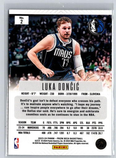 2023-24 Panini Prizm Deca #2 Luka Doncic K31