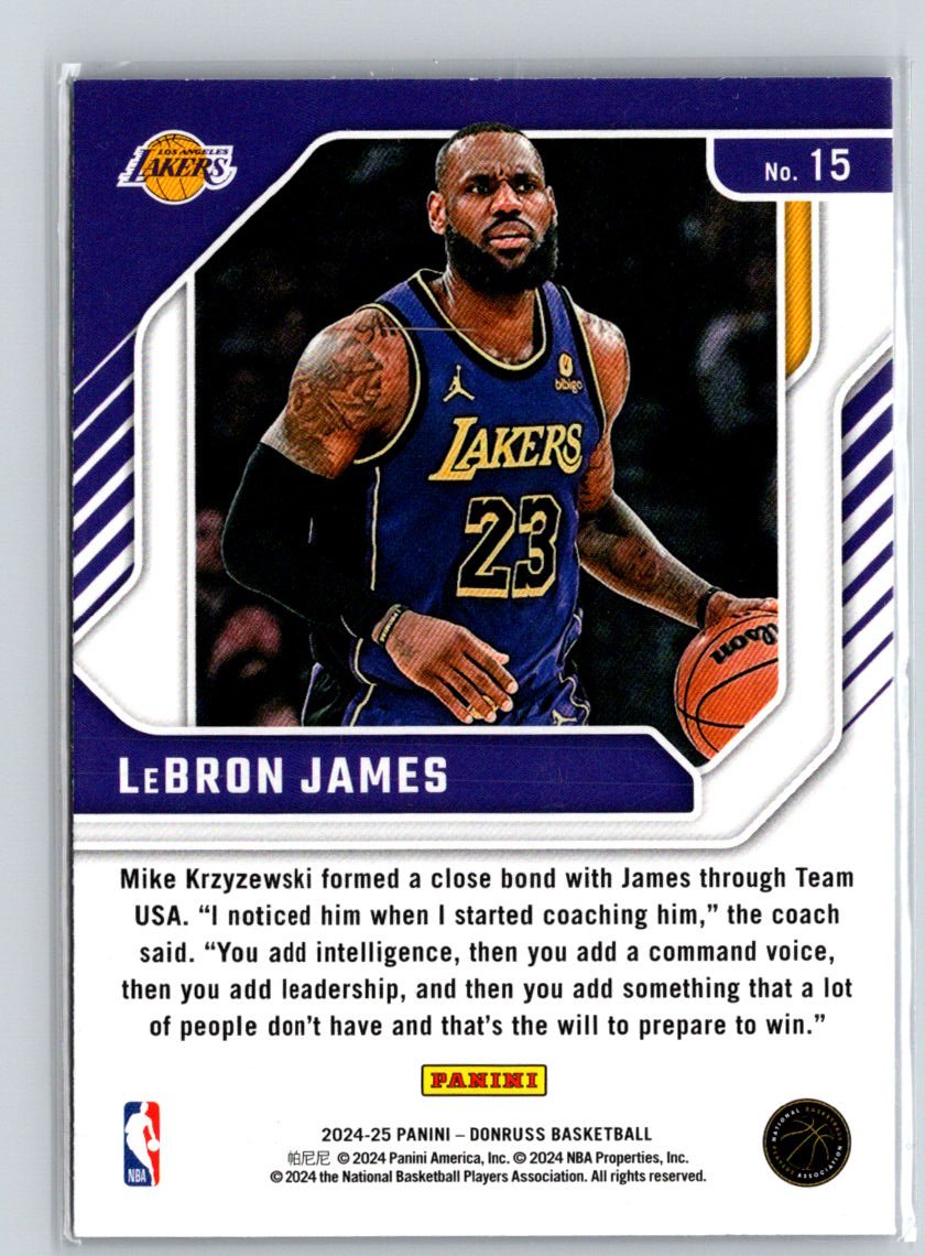 2024-25 Donruss #15 LeBron James Franchise Features K33