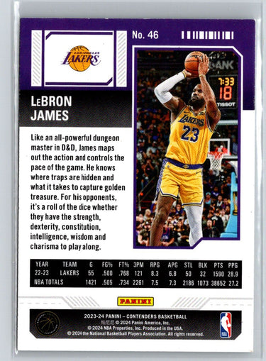 2023-24 Panini Contenders #46 LeBron James Season Ticket Retail K34