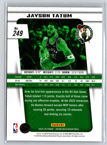 2024-25 Panini Prizm Deca #249 Jayson Tatum K34
