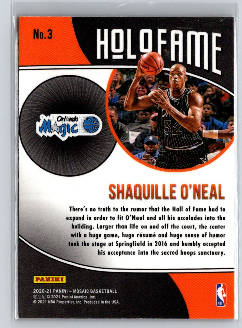 2020-21 Panini Mosaic #3 Shaquille O'Neal HoloFame K34