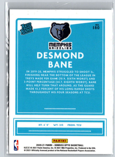 2020-21 Donruss Optic #180 Desmond Bane K34