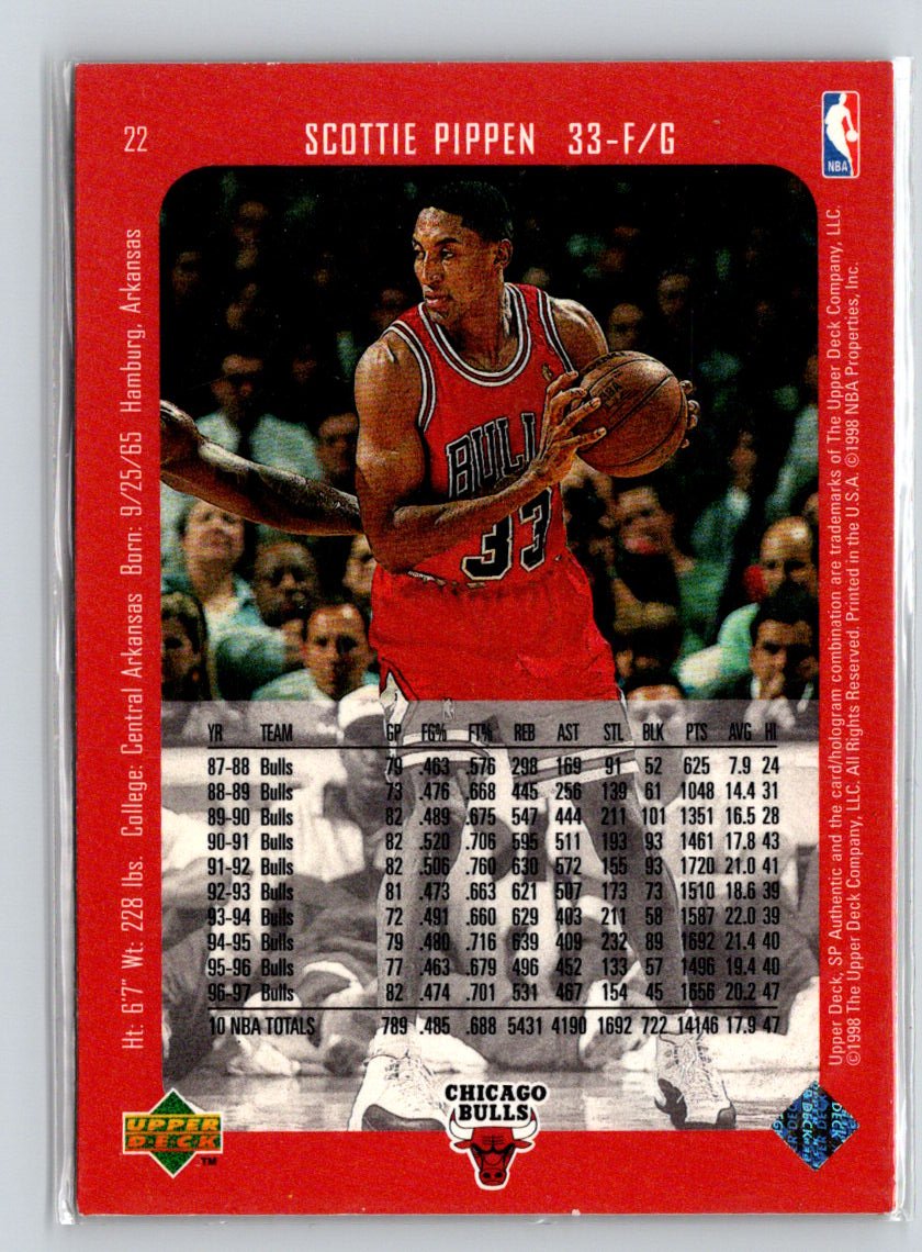 1997-98 SP Authentic #22 Scottie Pippen K34