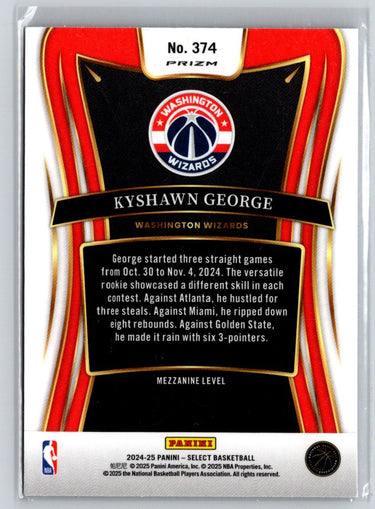2024-25 Panini Select #374 Kyshawn George Blue Prizm K35