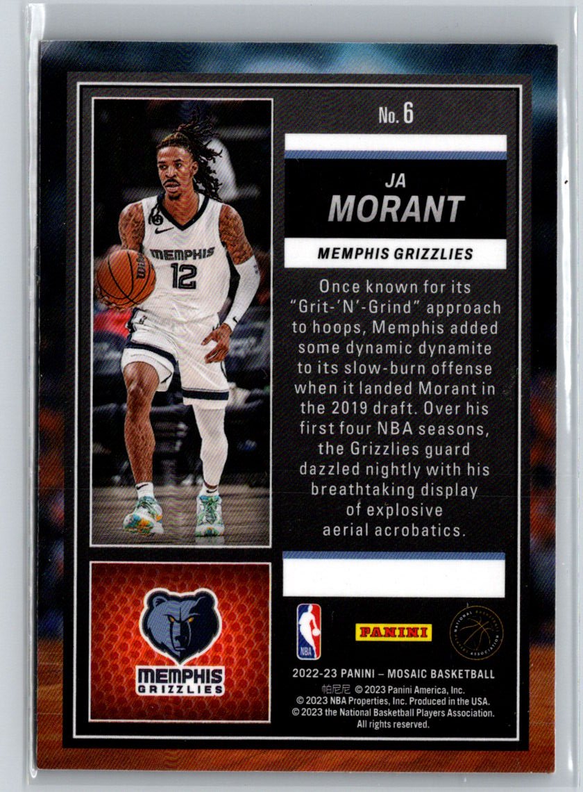 2022-23 Panini Mosaic #6 Ja Morant Jam Masters K35