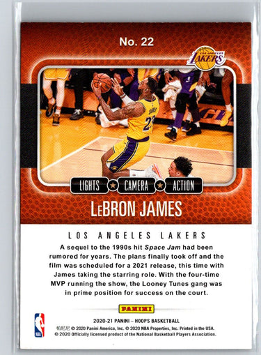 2020-21 Hoops #22 LeBron James Lights Camera Action K35