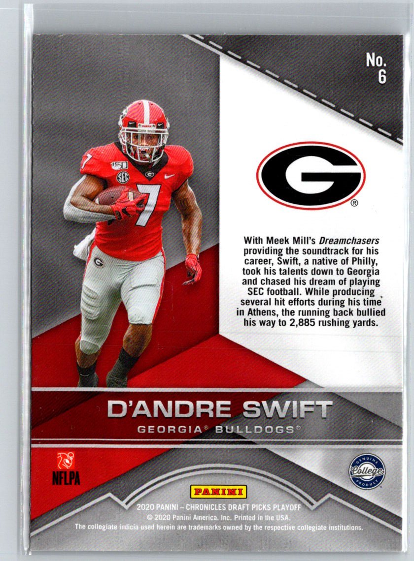 2020 Panini Chronicles Draft Picks #6 D'Andre Swift Playoff Draft Red Zone K36