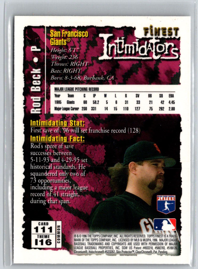 1996 Finest #111 Rod Beck K37