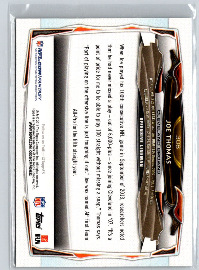 2014 Topps #308 Joe Thomas K37