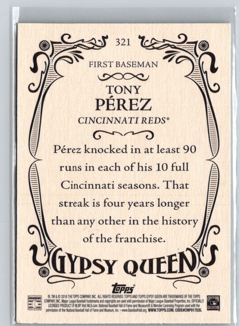 2016 Topps Gypsy Queen #321 Tony Perez K37