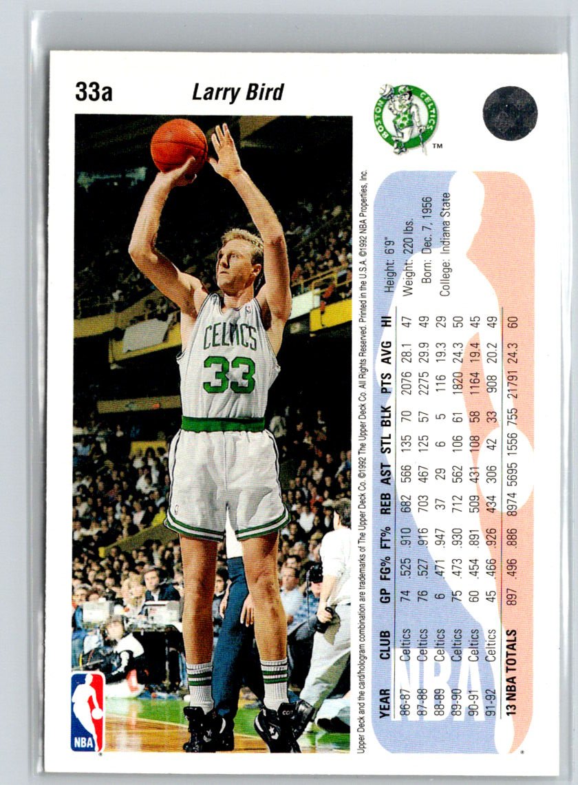 1992-93 Upper Deck #33ab Larry Bird K38