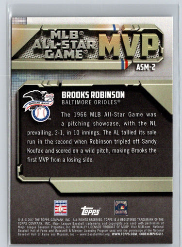2017 Topps #ASM-2 Brooks Robinson All-Star Game MVP K39