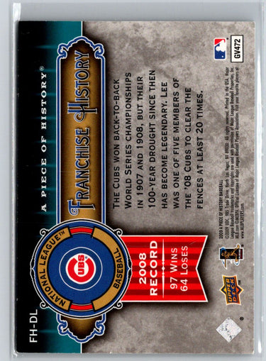2009 Upper Deck Piece of History #FH-DL Derrek Lee Franchise History #/99 K41