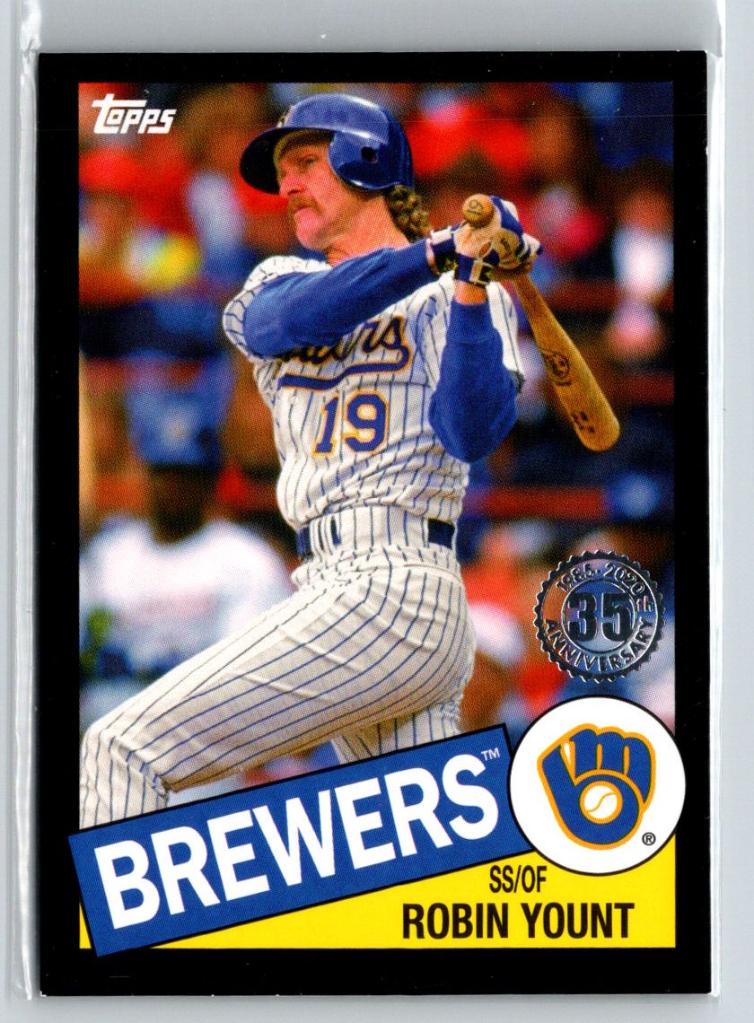 2020 Topps #85-61 Robin Yount 1985 Topps 35th Anniversary Black /299 K41