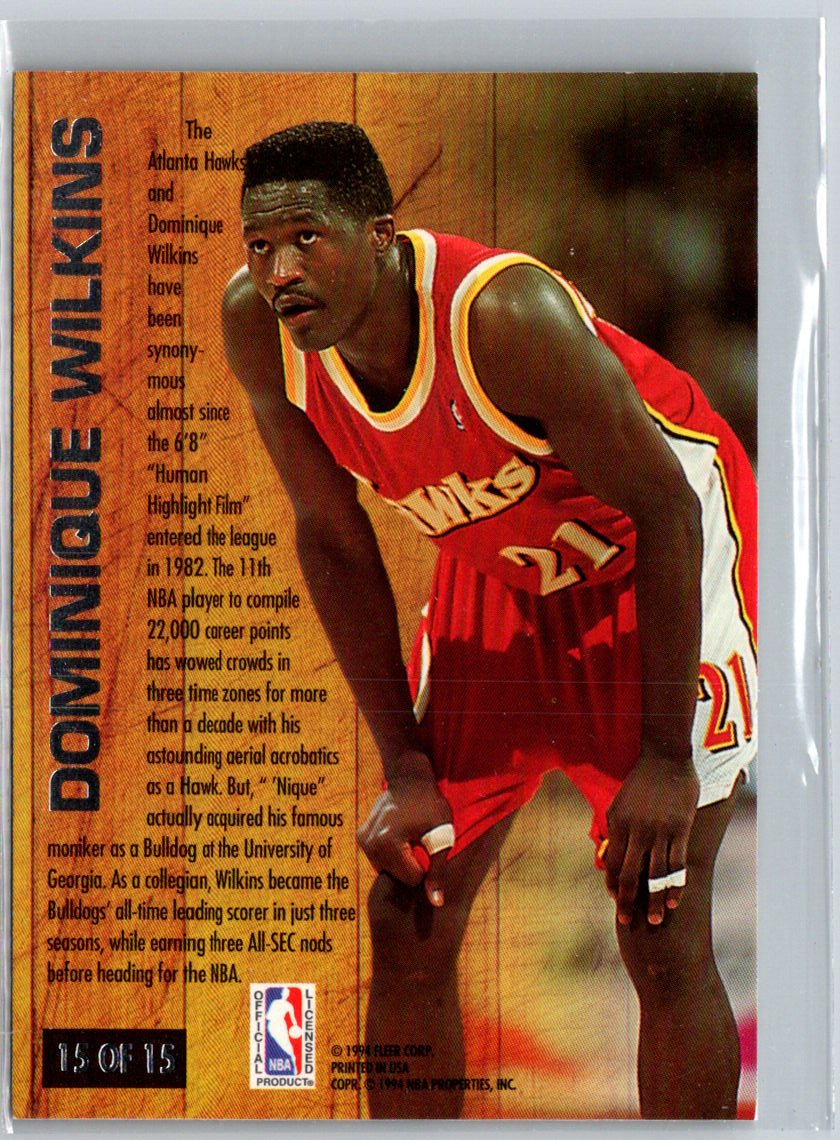 1993-94 Ultra #15 Dominique Wilkins Famous Nicknames K42