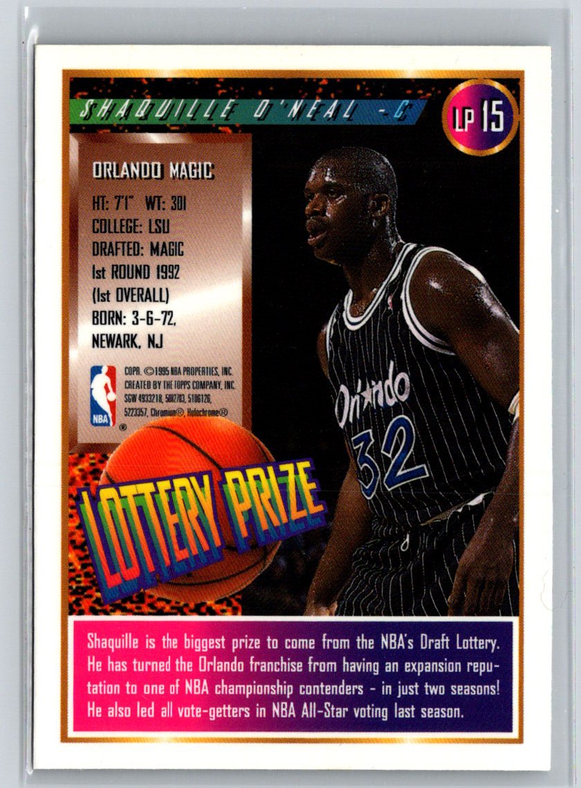 1994-95 Finest #LP15 Shaquille O'Neal Lottery Prize K42