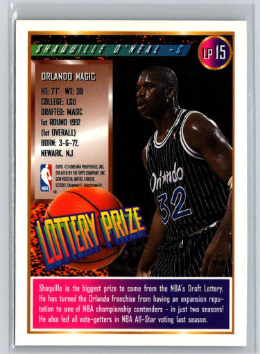 1994-95 Finest #LP15 Shaquille O'Neal Lottery Prize K42
