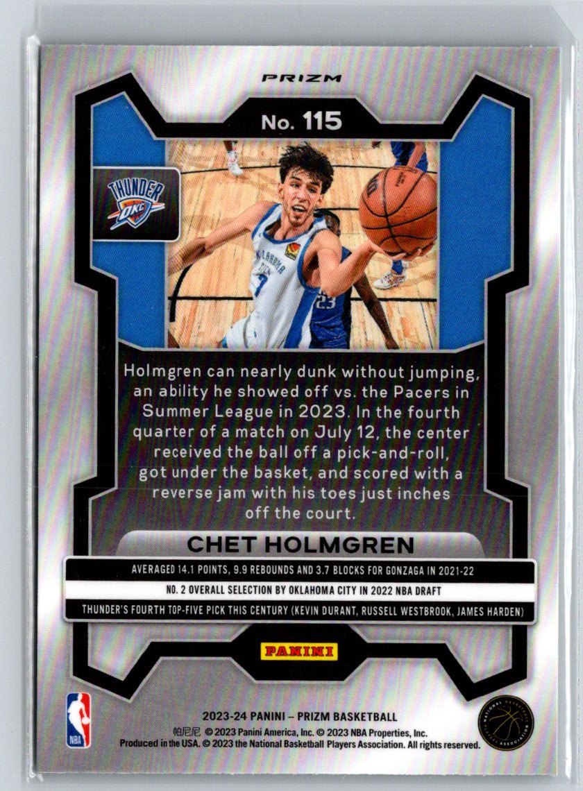 2023-24 Panini Prizm #115 Chet Holmgren Prizms Green K44