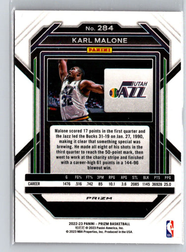 2022-23 Panini Prizm #284 Karl Malone Prizms Pink Ice K44